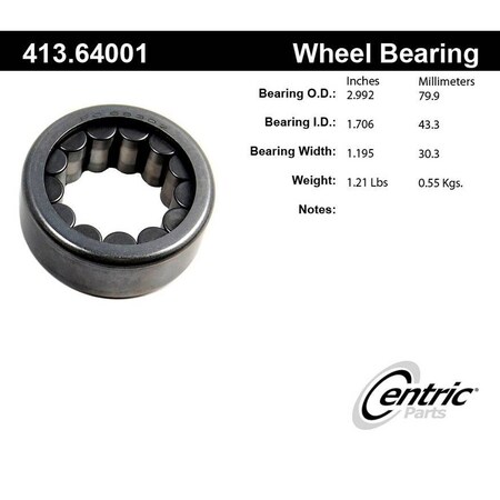 Centric Parts STANDARD AXLE SHAFT BEARING 413.64001E